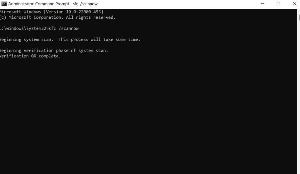 Windows 11 sfc scan now komutu