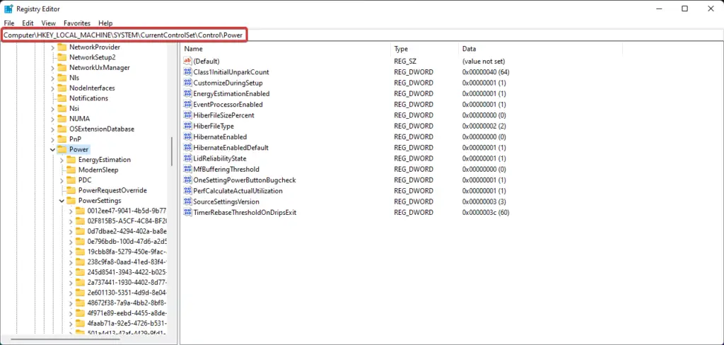 Windows 11 Hazırda Beklet - Kayıt Defteri